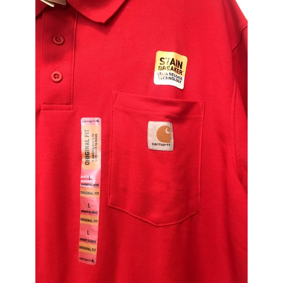 Carhartt Polo Original Fit Contractors Work Stain Breaker Reed Covercraft large - Picture 2 of 8